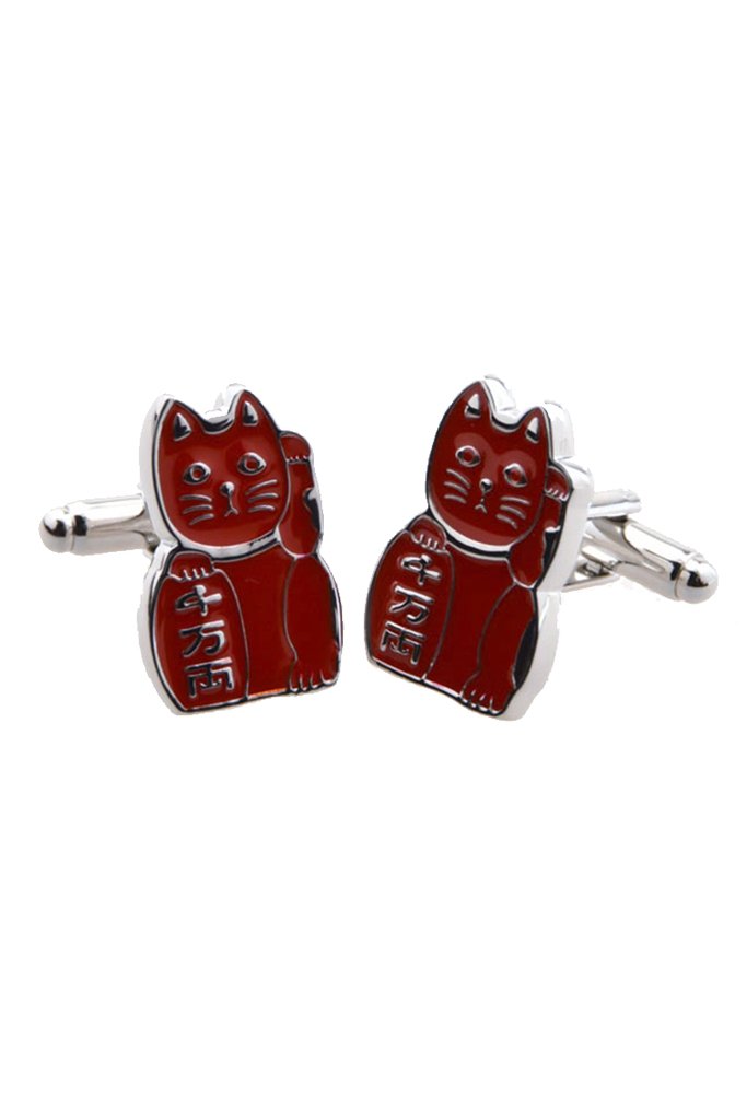 Lucky Cat Cufflink - Thorn and Burrow
