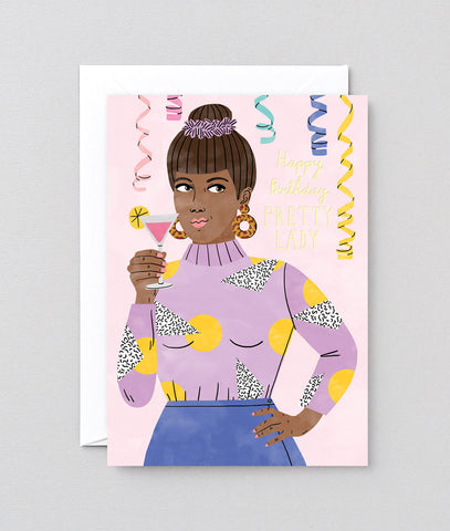 " Happy Birthday Pretty Lady " Card