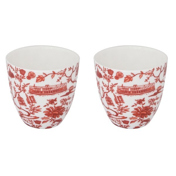HK Toile East-Meets-West Cups (Set of 2) - Thorn and Burrow