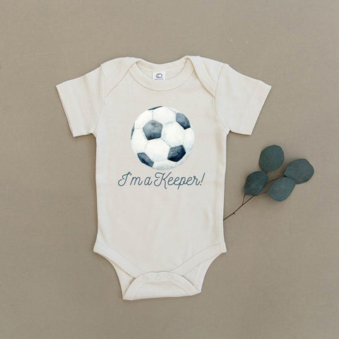 I'm A Keeper Soccer Futbol Organic Baby Bodysuit