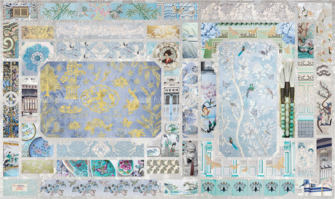 Chinoiserie In Aquamarine & Powder Blues Limited Edition Artwork