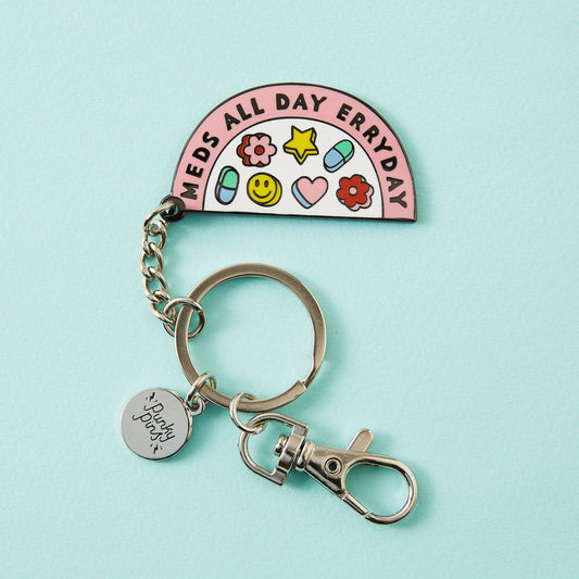 " Meds All Day Everyday " Enamel Keyring - Thorn and Burrow