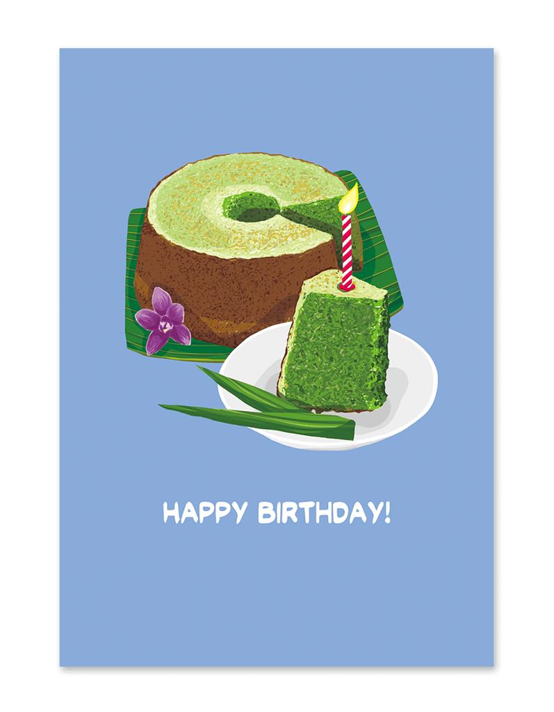 " Happy Birthday Pandan Cake " Greeting Card