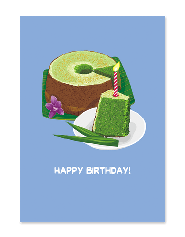 " Happy Birthday Pandan Cake " Greeting Card
