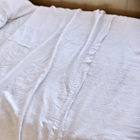White Linen Flat Sheet - Thorn and Burrow