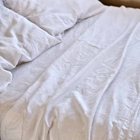 White Linen Bed Set - Thorn and Burrow