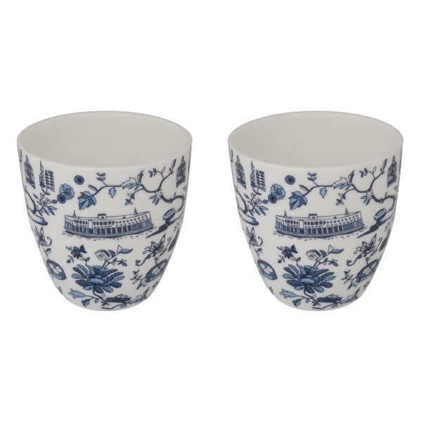 HK Toile East-Meets-West Cups (Set of 2) - Thorn and Burrow