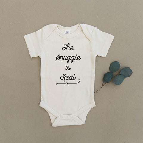 The Snuggle is Real Organic Baby Bodysuit (Black)