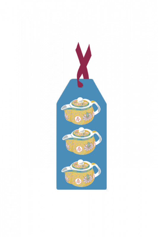 " Blue Teapot " Gift Tag