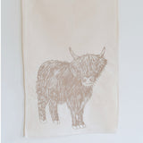 Scottish Highland Cow Cotton Tea Towel & Napkins